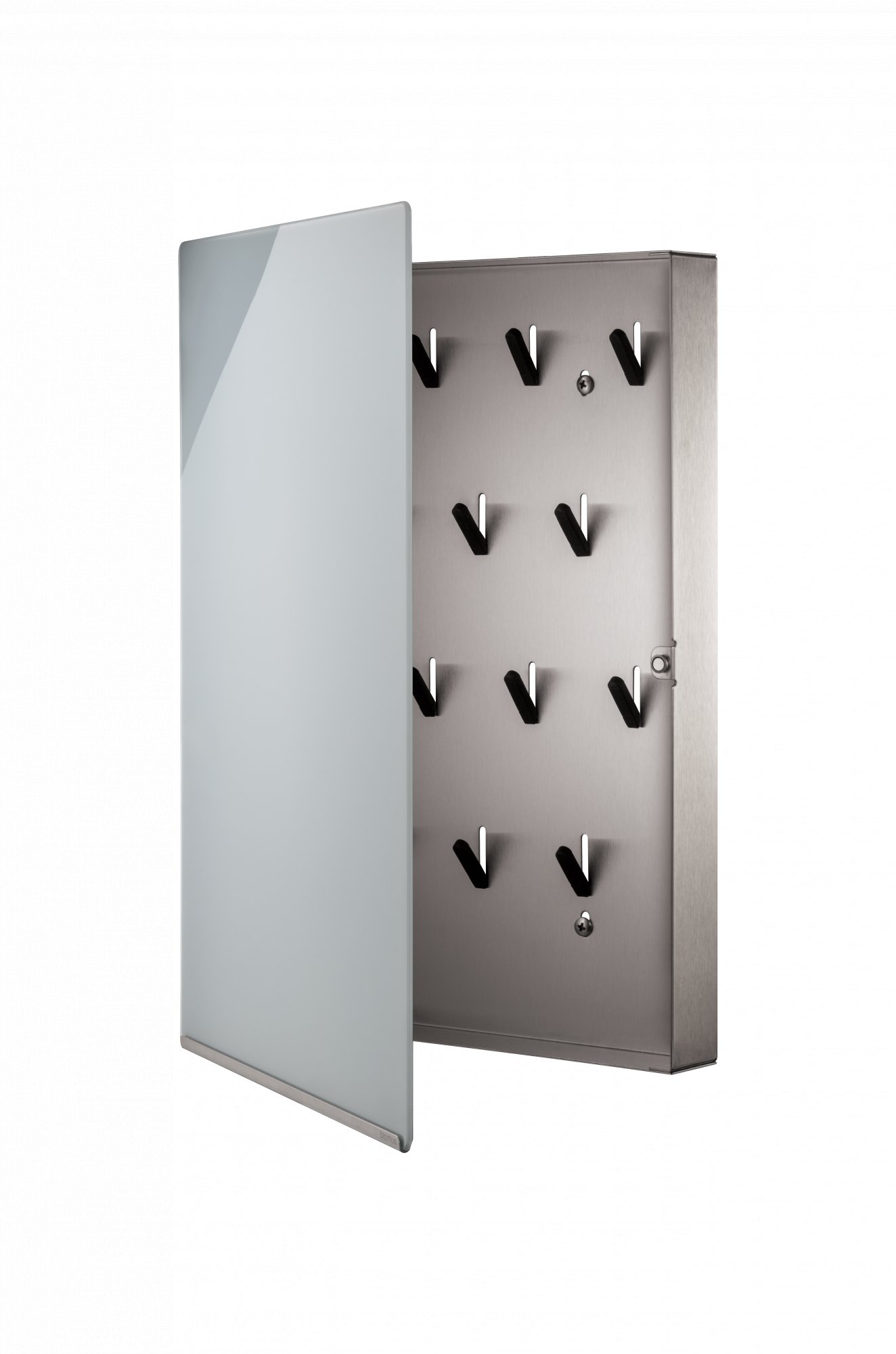 Schlüsselkasten/GlasMagnettafel -VELIO- Grau 30 x 40 cm (65368)