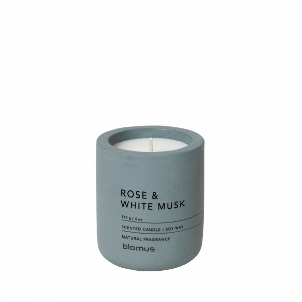 Duftkerze -FRAGA- Farbe: FlintStone - Duft: Rose & White Musk Ø 6,5 cm  (65896)