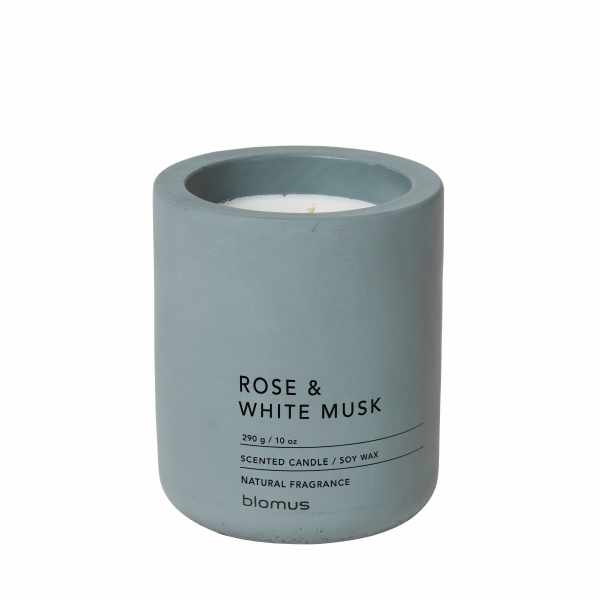 Duftkerze -FRAGA- Farbe: FlintStone - Duft: Rose & White Musk Ø 9 cm (65897)