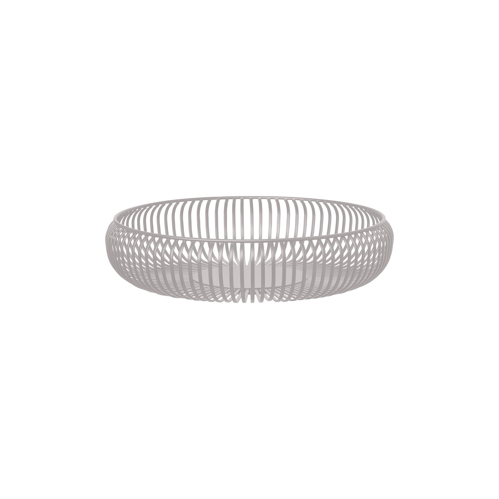 Modern minimalist wire basket in a sleek, round design for stylish storage solutions.